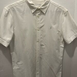 AllSaints Vallis White Short Sleeve Button-Up Shirt Size S